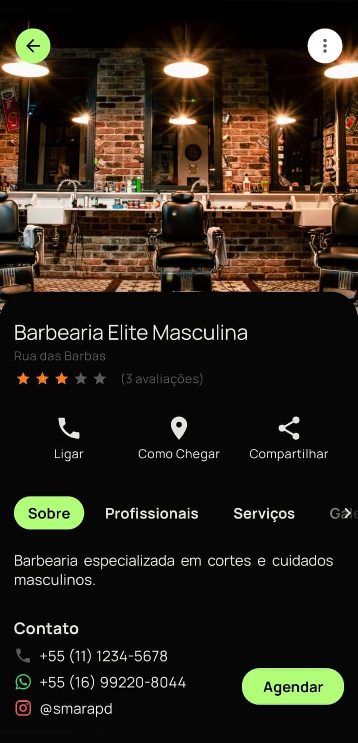 App Agendados - Tema Escuro